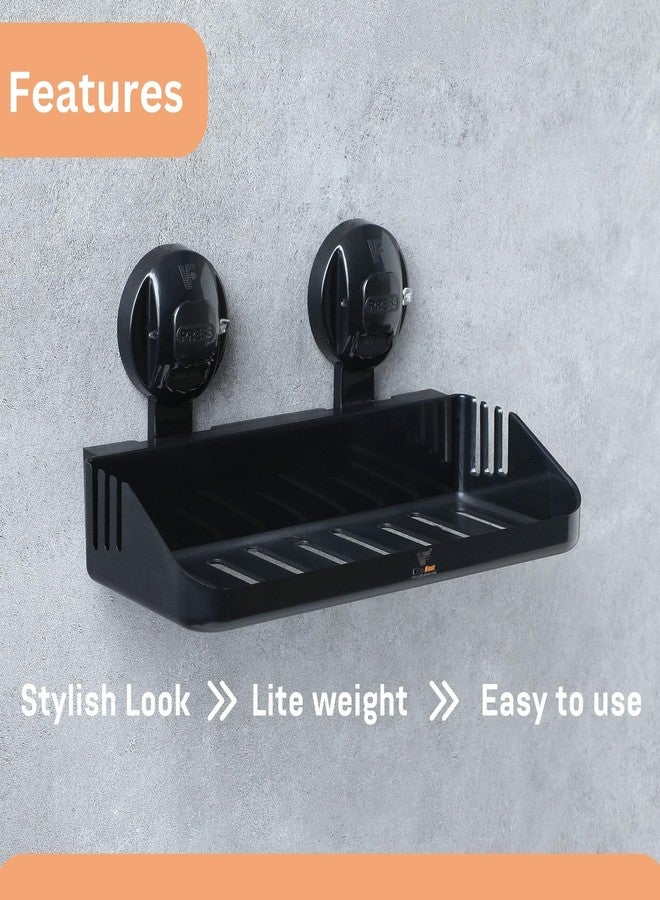 Vacc Fast Multipurpose Wall Mount Bathroom Shelf Rack, Designer Tray - Vacuum Suction Hooks Kitchen Storage Organizer | No Drills No Damage to Wall (VF-Designer Tray -BL) - Image 4